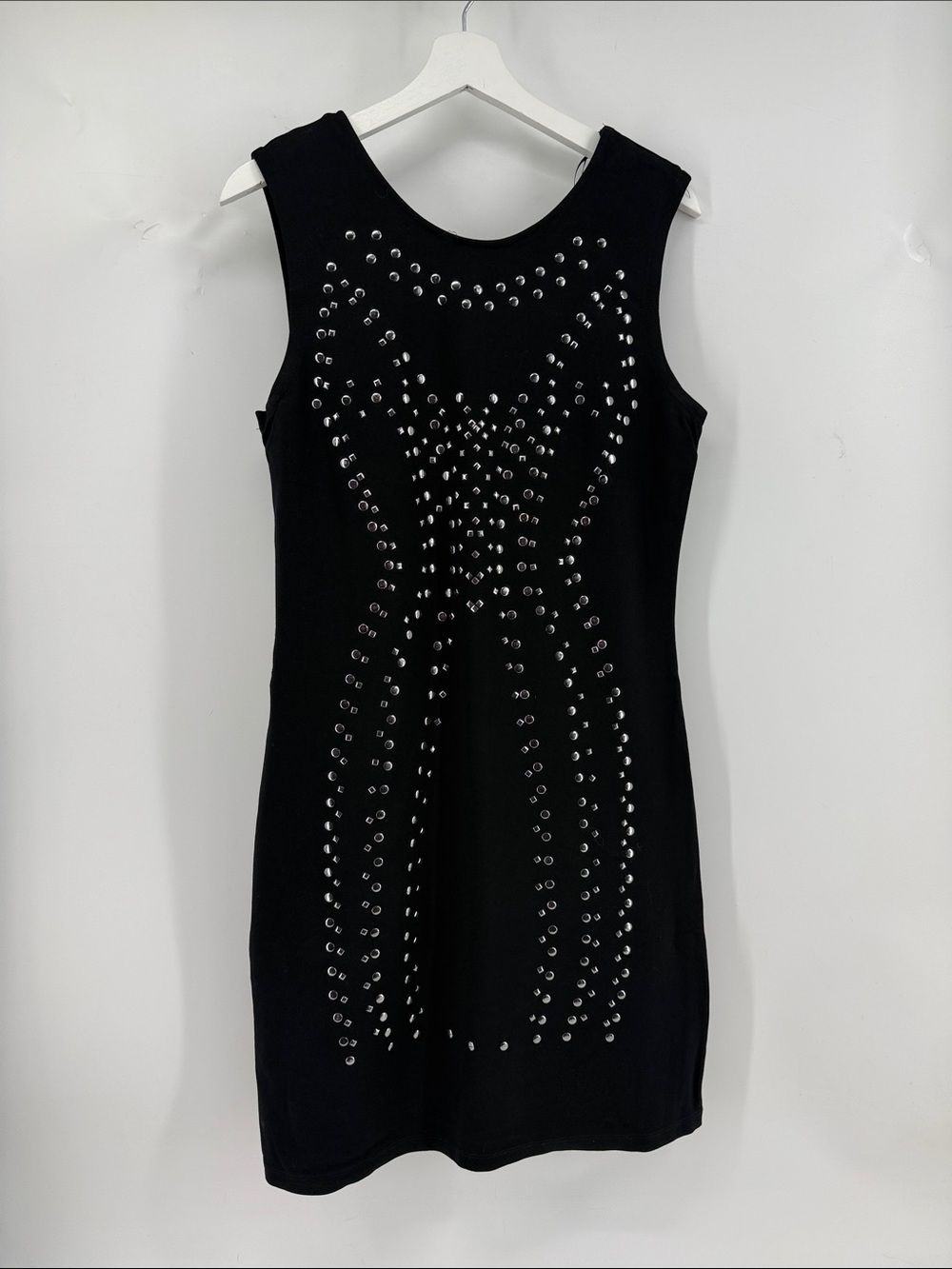 Black Studded Sleeveless Bodycon Dress